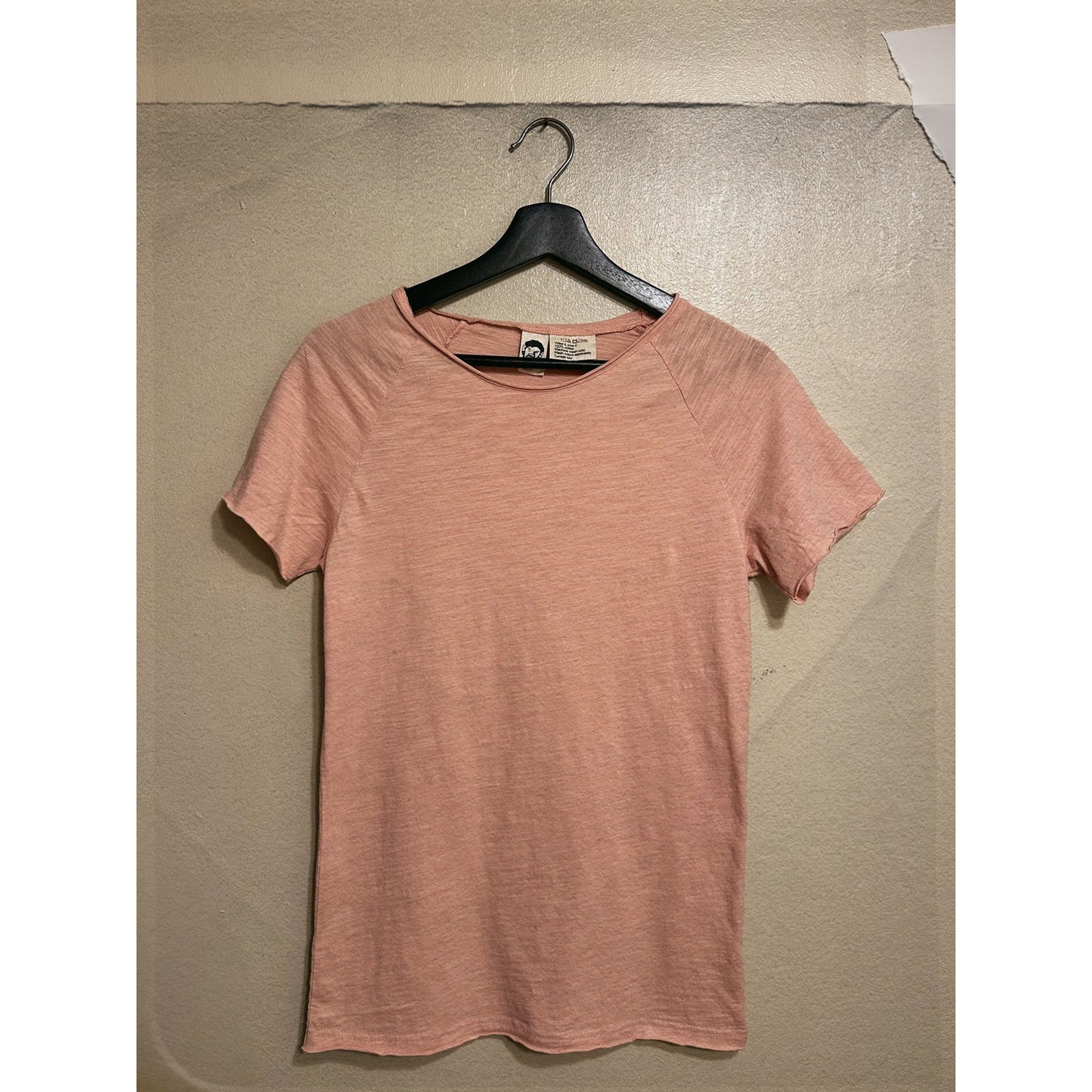 Pink Slub Raw Neck