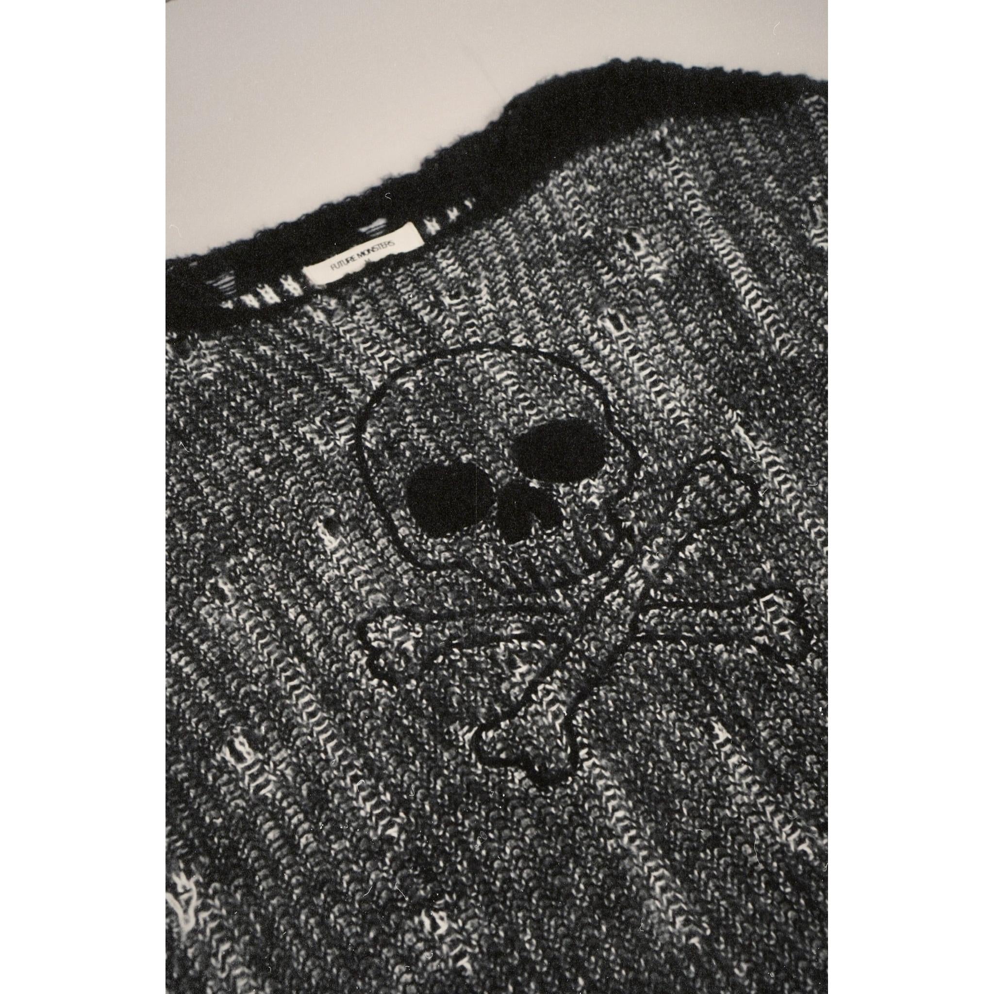 Memento Distressed Knit — Skull Punk Goth Sweater | Future Monsters