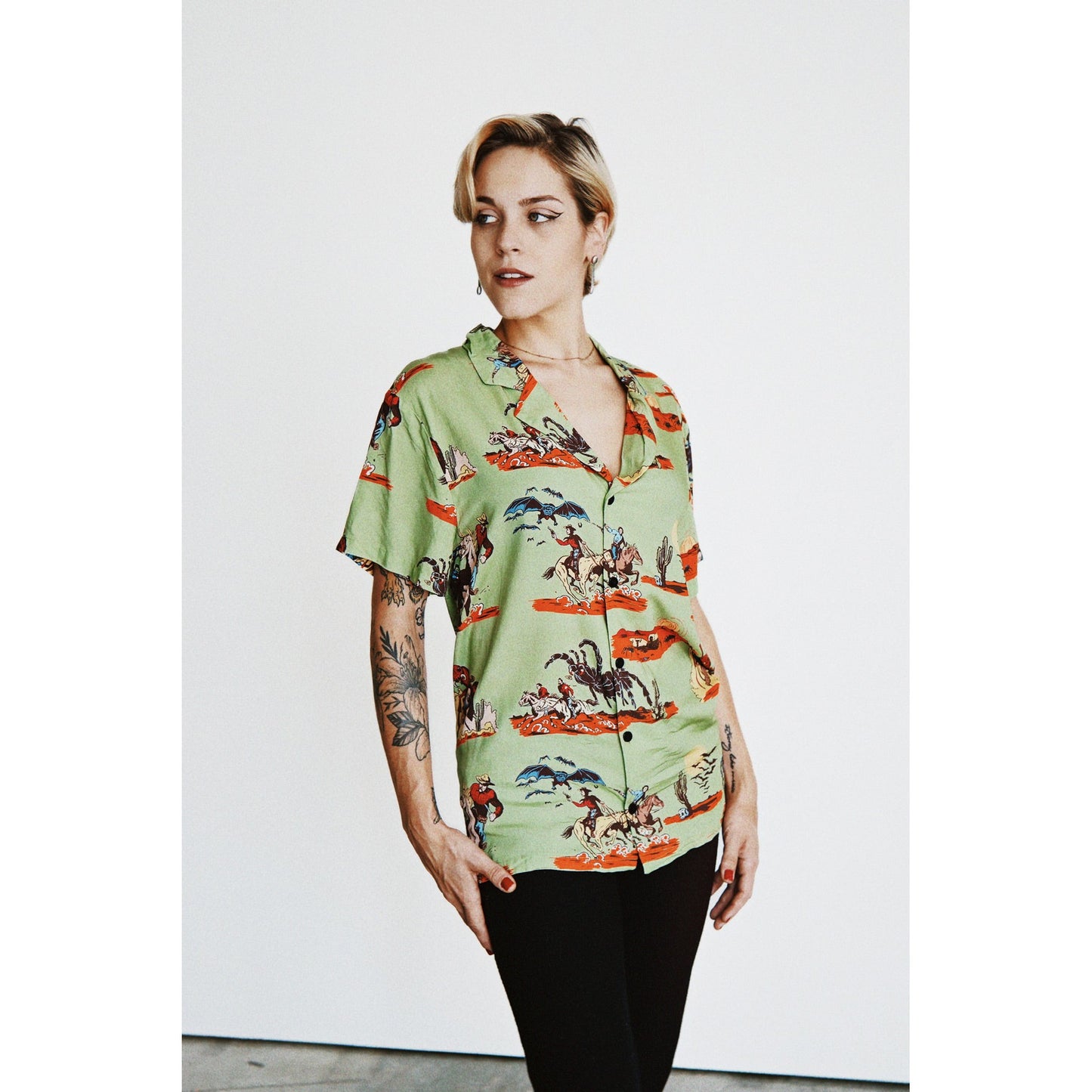 Spooky Western Button-Up