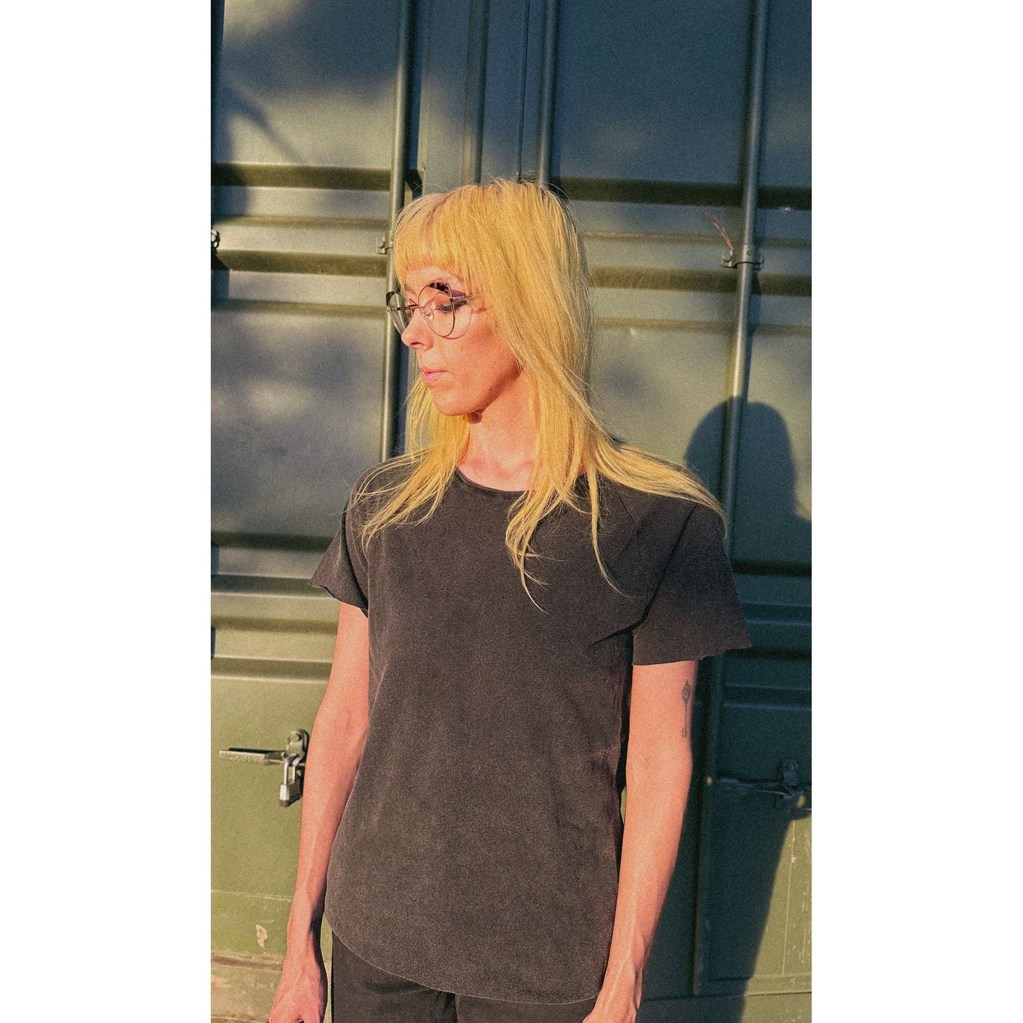 Vintage Black Raw Neck