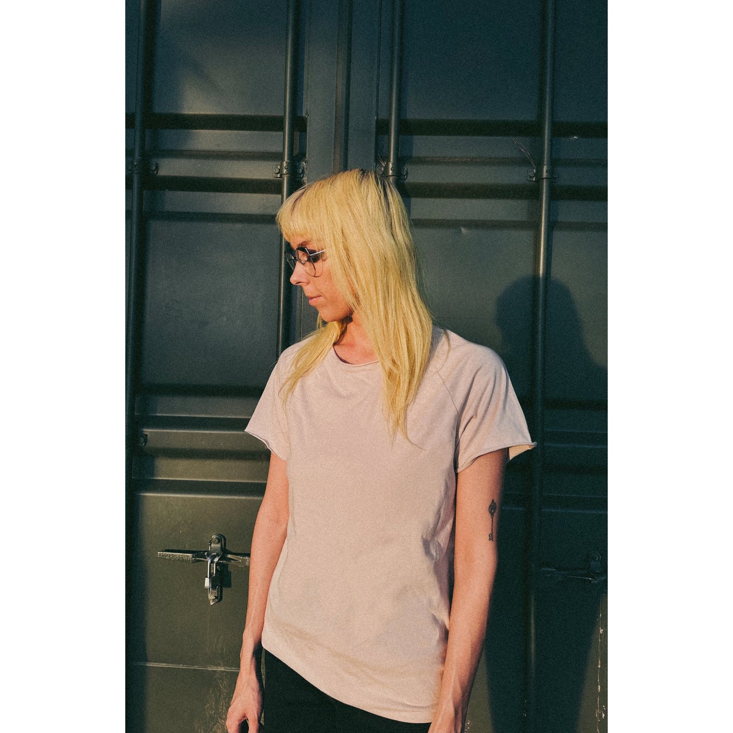 Beige Raw Neck
