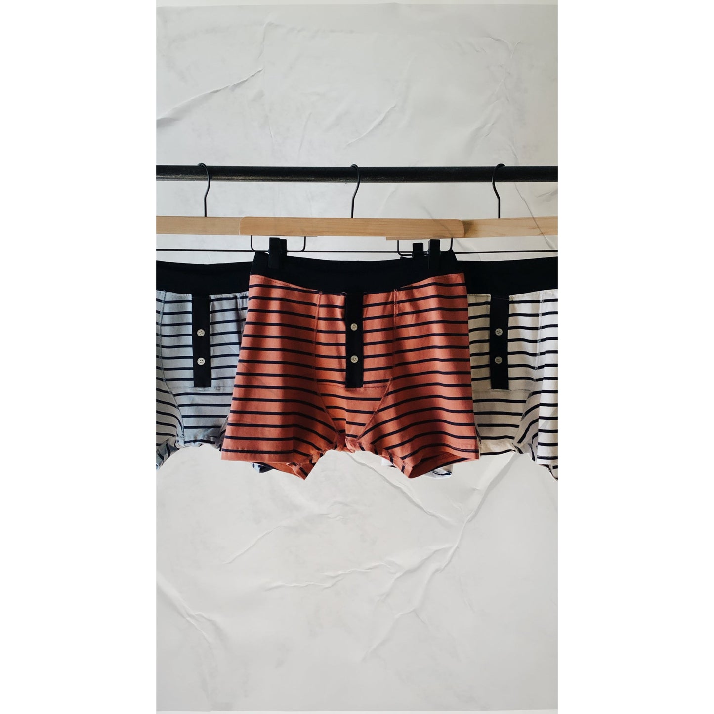 White Button Fly Boxers