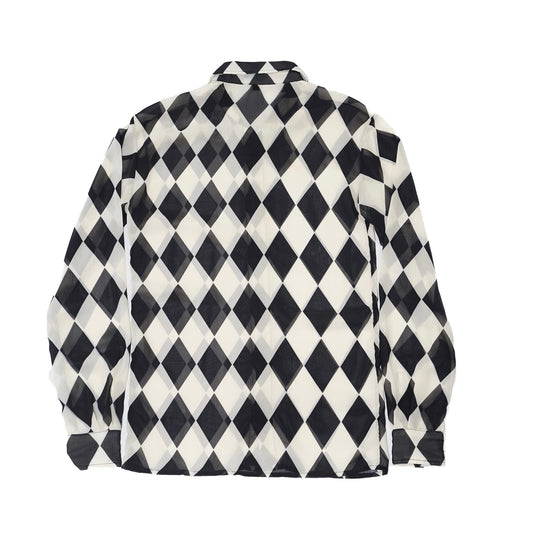 Harlequin Chiffon Button-Up