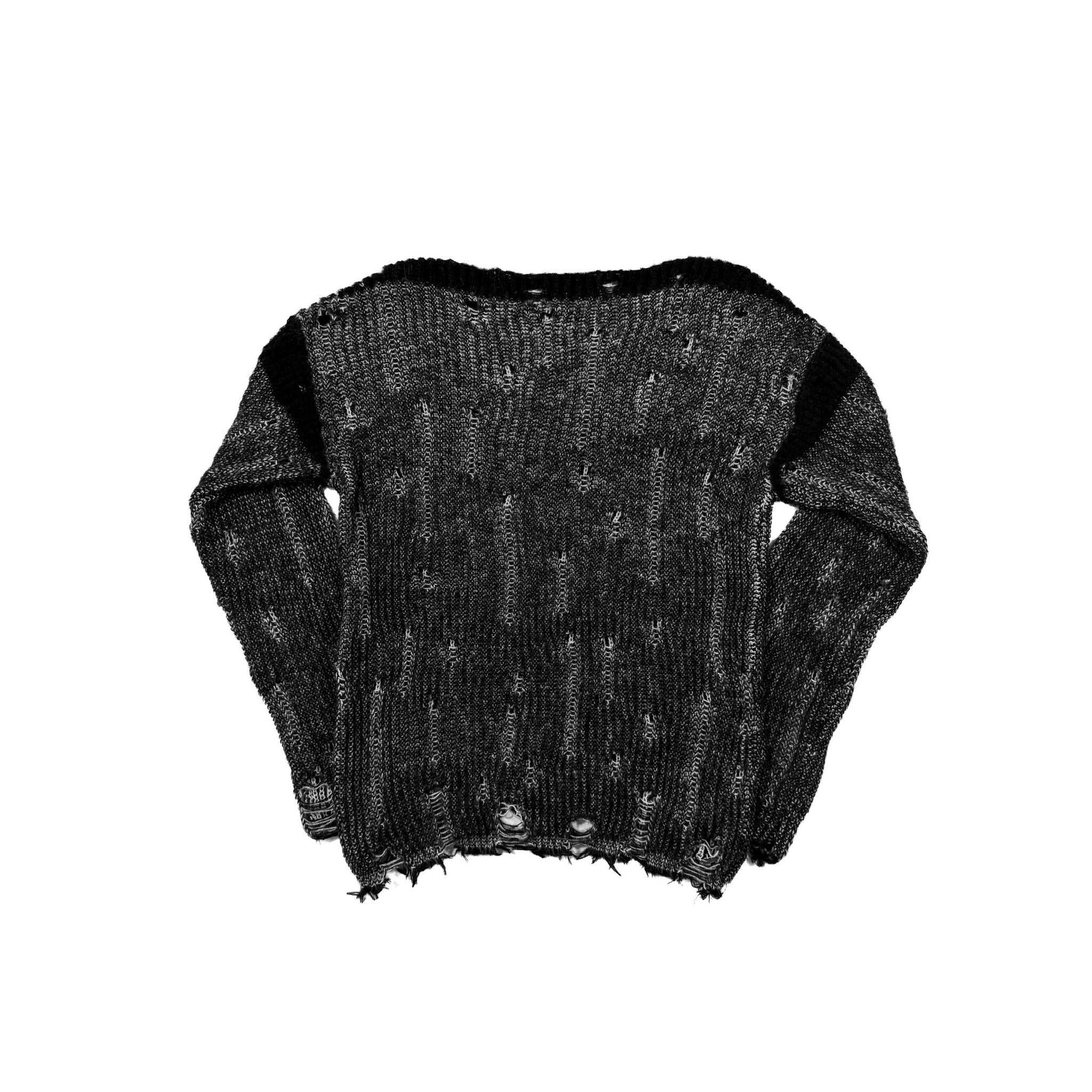 Memento Distressed Knit — Skull Punk Goth Sweater | Future Monsters