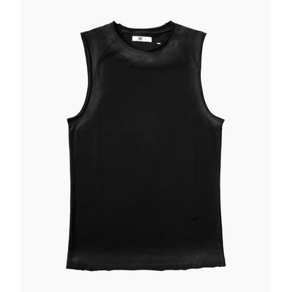 Distressed Sleeveless Raw Neck