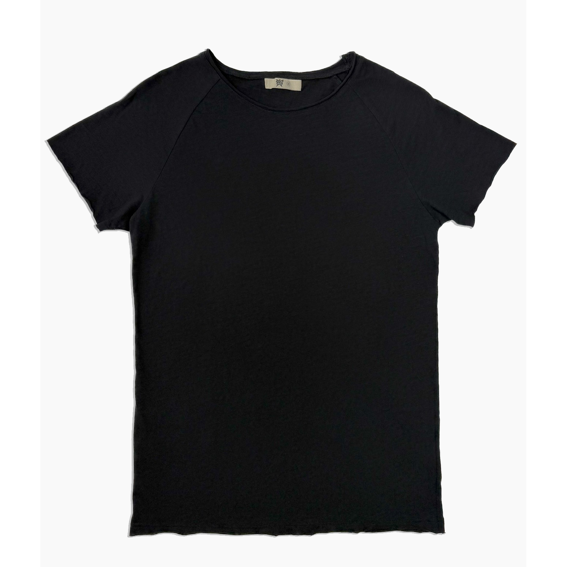 Black Slub Raw Neck Tee | Future Monsters