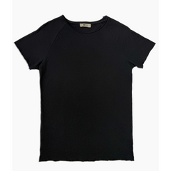 Black Slub Raw Neck