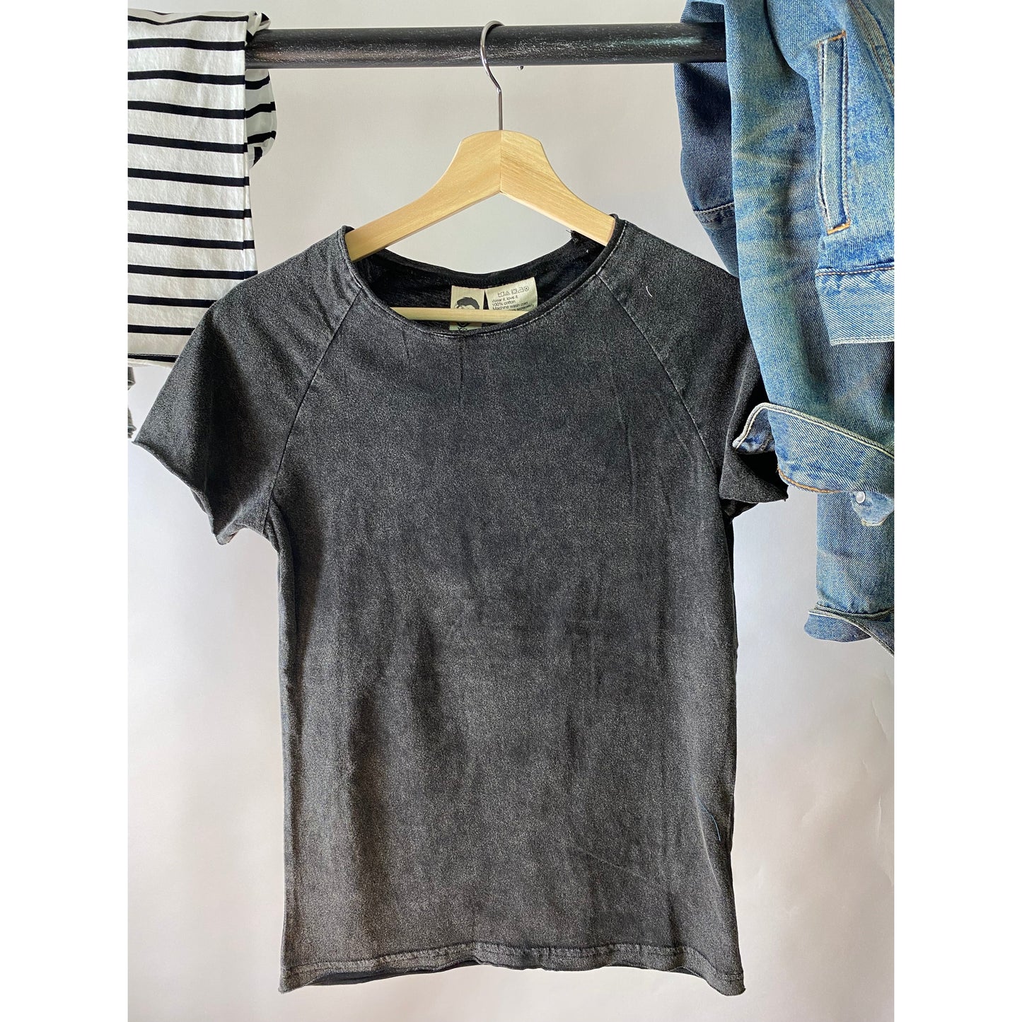 Vintage Black Raw Neck