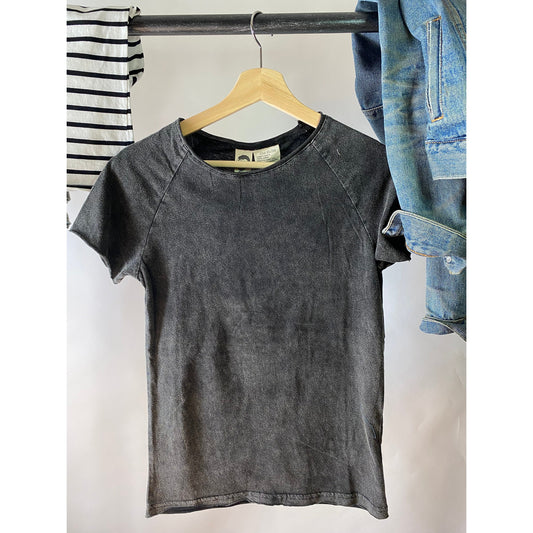 Vintage Black Raw Neck